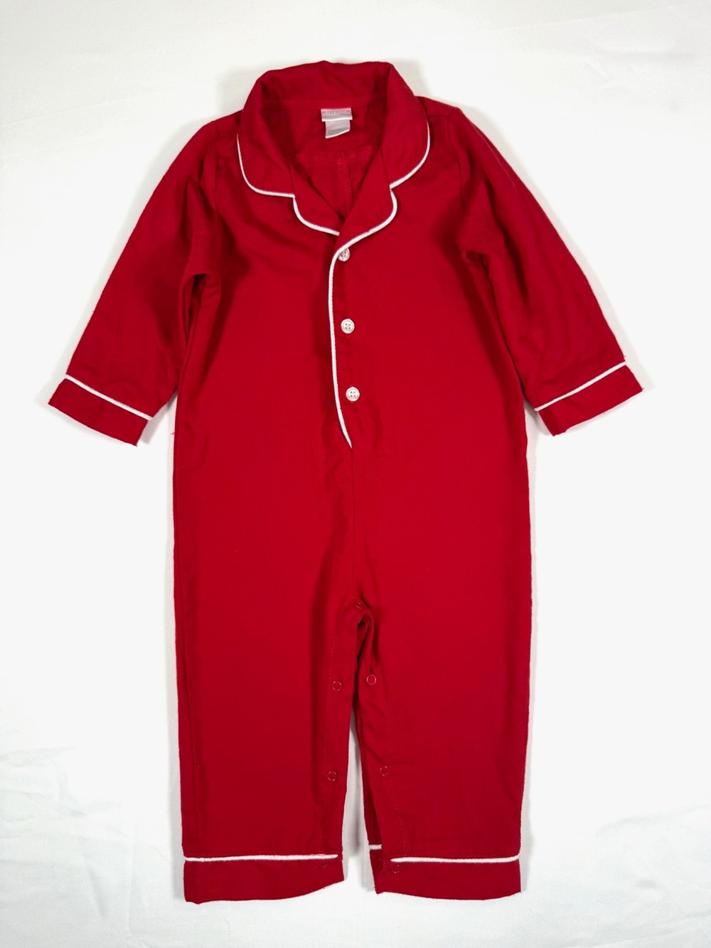 EDGEHILL‎ COLLECTION Baby Pajama Romper 18M Red Christmas One Piece Sleepwear